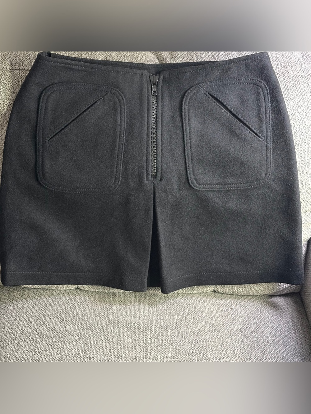 GAP Black Mini Skirt with Front Zip and Patch Pockets